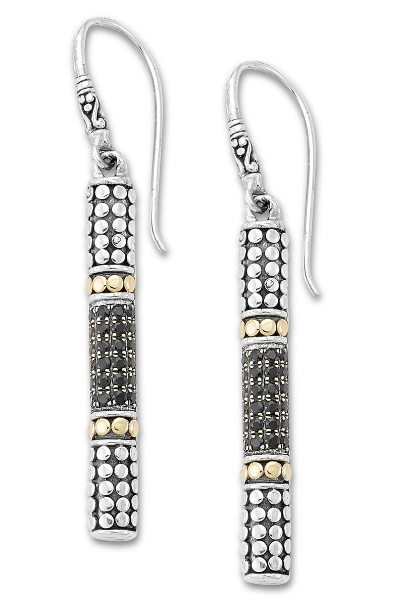 SAMUEL B. Sterling Silver & 18K Gold Bar Drop Earrings, Main, color, 