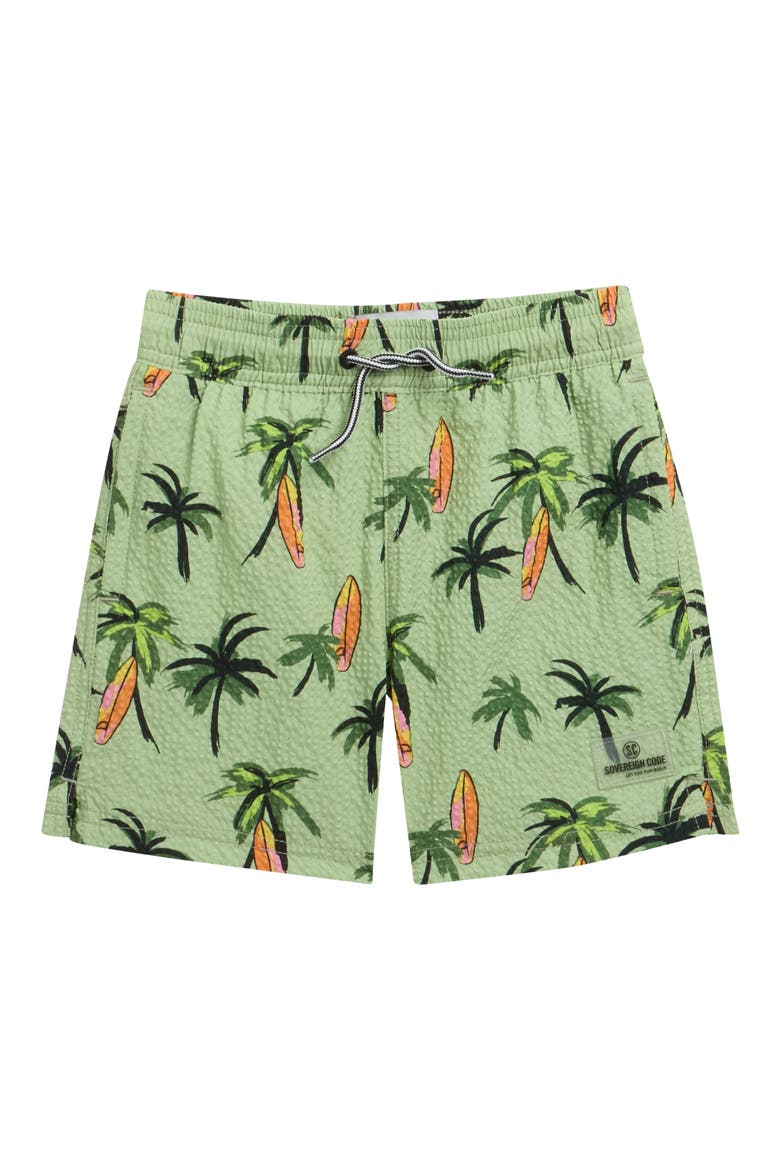 Kids' Navarro Volley Swim Trunks, Main, color, CELADON GREEN/ PARADISE