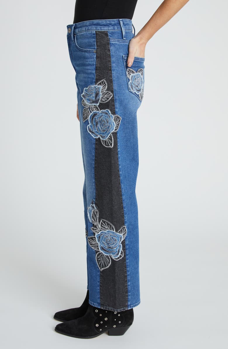 Driftwood Lucy Rose Patchwork Barrel Leg Jeans, Alternate, color, Medium Wash