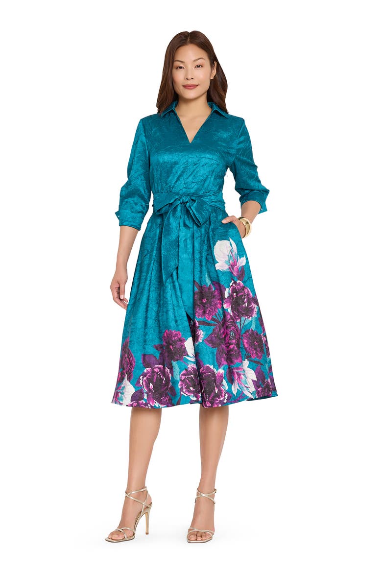 Metallic Embroidered Midi Dress, Alternate, color, JEWEL MULTI