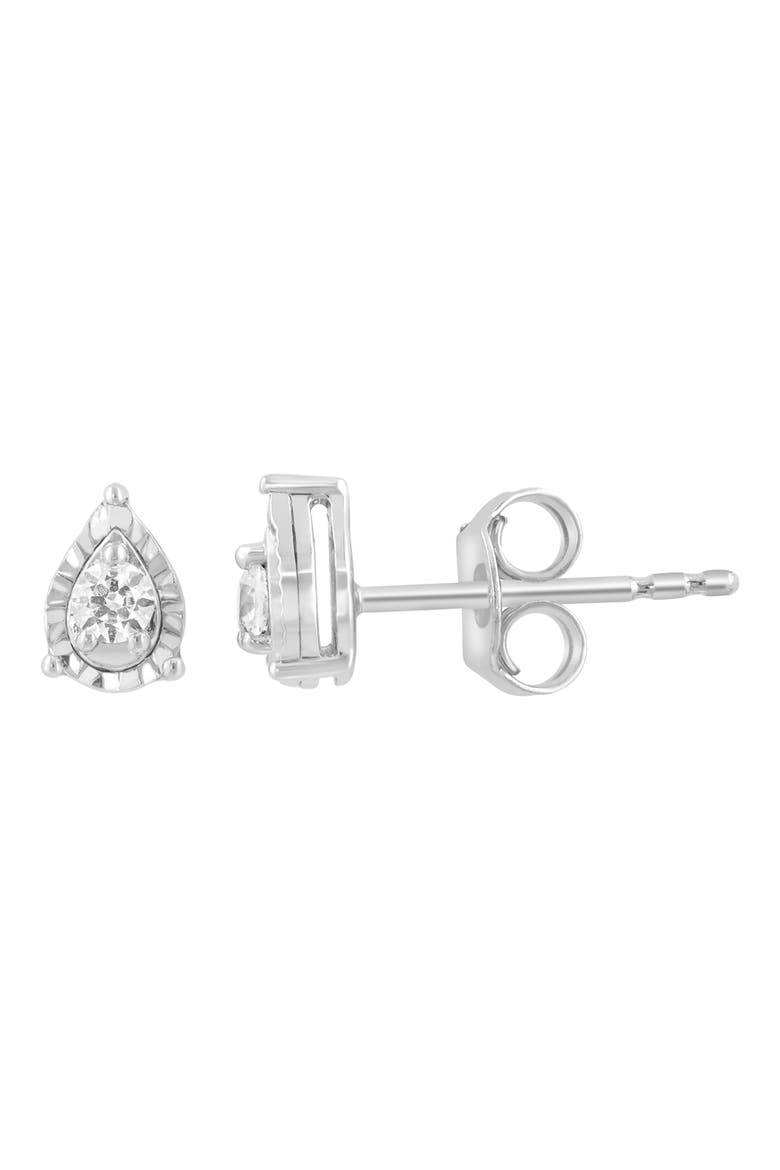 Lab Grown Diamond Pear Stud Earrings, Main, color, SILVER