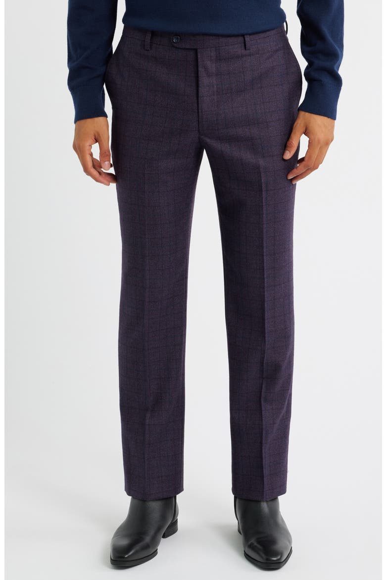Bleeker Purple Glen Check Stretch Wool Suit, Alternate, color, PURPLE