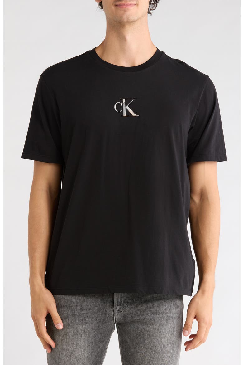 Boxy Fit Short Sleeve Cotton Crew T-Shirt, Main, color, BLACK