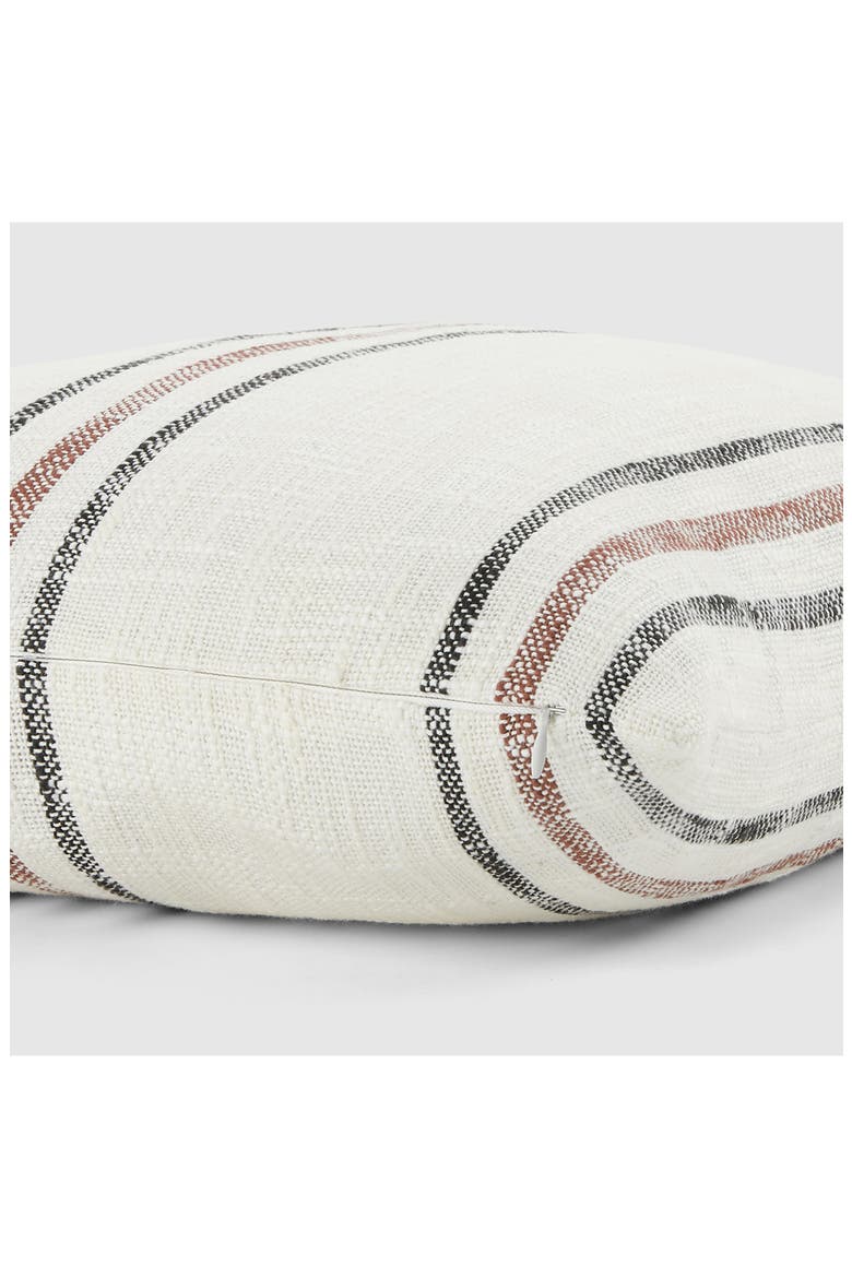 Yarn-Dyed Stripe Cotton Throw Pillow, Alternate, color, TERRACOTTA