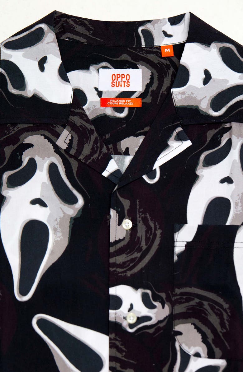 OppoSuits Ghostface<sup>™</sup> Relaxed Fit Camp Shirt, Alternate, color, Black