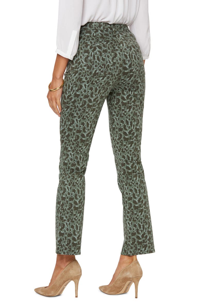 Animal Print High Waist Slim Bootcut Jeans, Alternate, color, OLIVE CAT