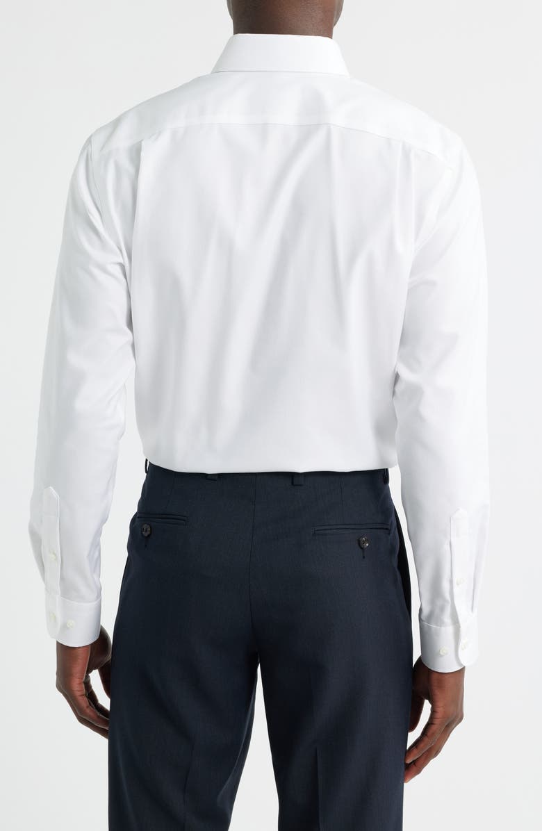 Nordstrom Trim Fit Premium Non-Iron Dress Shirt, Alternate, color, White Lavina Pattern