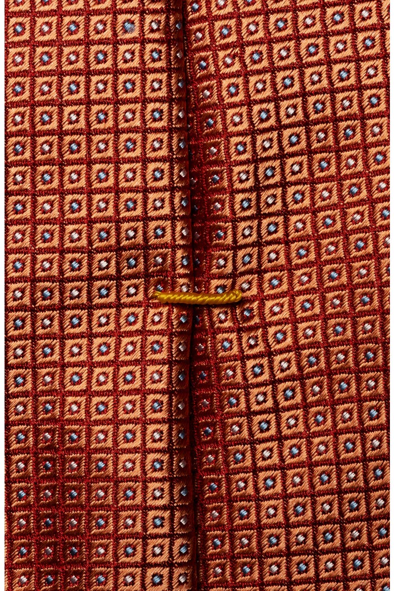 Micro Geo Silk Jacquard Tie, Alternate, color, MEDIUM ORANGE