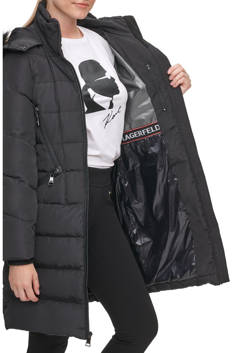Water Resistant Down & Feather Parka with Faux Fur Trim, Alternate, color, BLACK