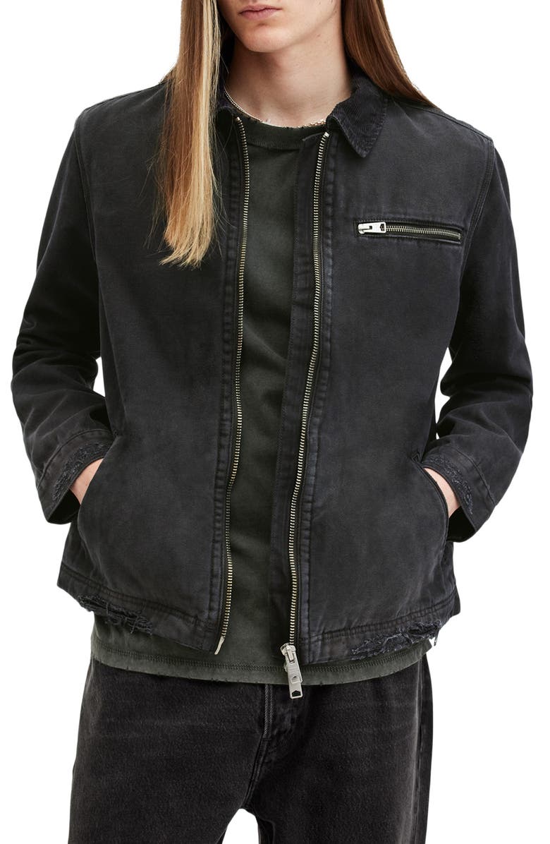 AllSaints Rothwell Distressed Denim Jacket, Main, color, 