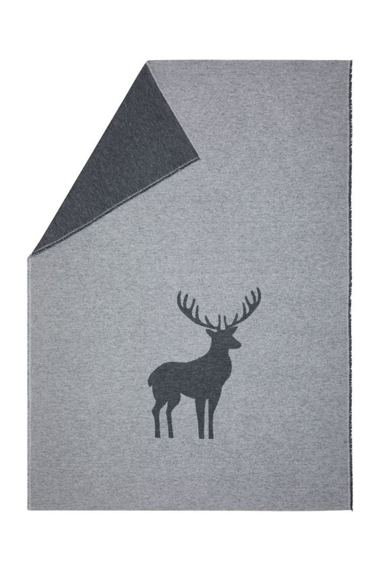 Luca Centered Deer Throw, Main, color, Grey