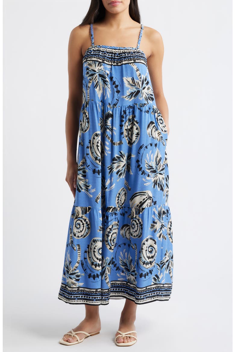 Tropical Print Maxi Dress, Main, color, OCEAN MULTI