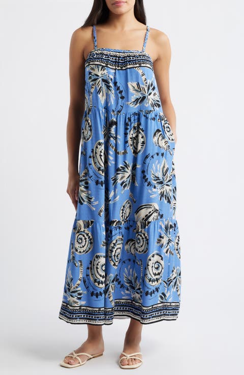Tropical Print Maxi Dress
