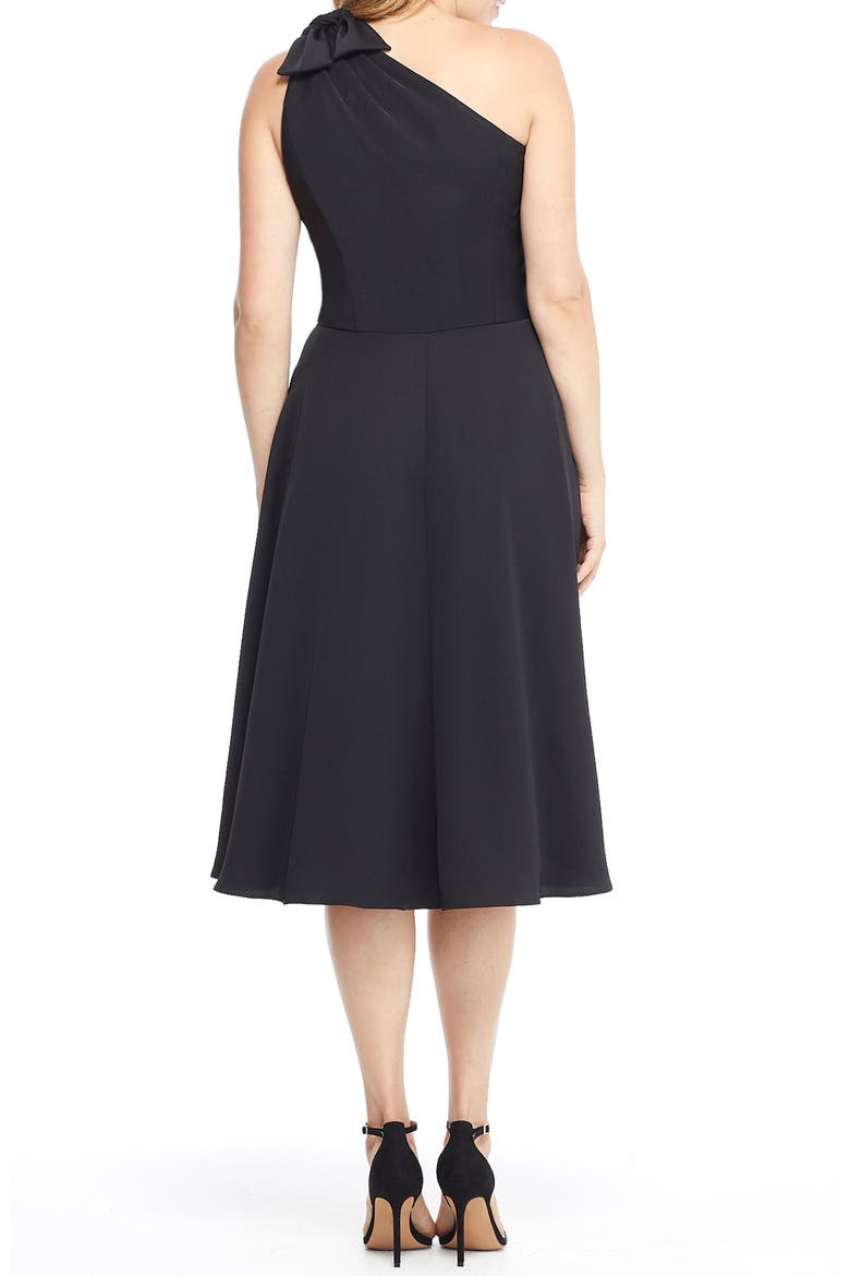 Octavia Summer Crepe One-Shoulder Dress, Alternate, color, BLACK
