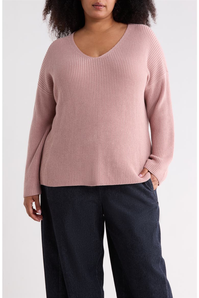 V NECK SWEATER, Main, color, OPAL