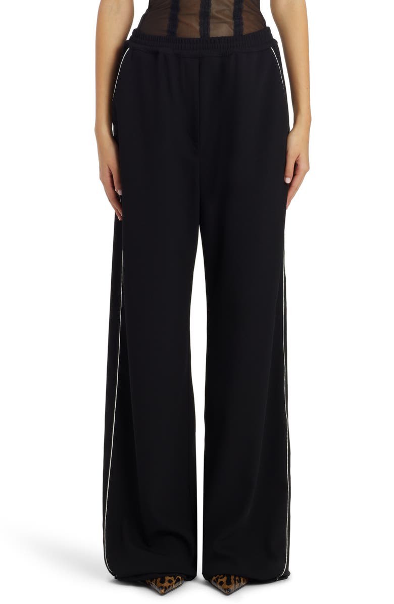 Dolce&Gabbana Side Piping Stretch Wool Crepe Pajama Trousers, Main, color, 