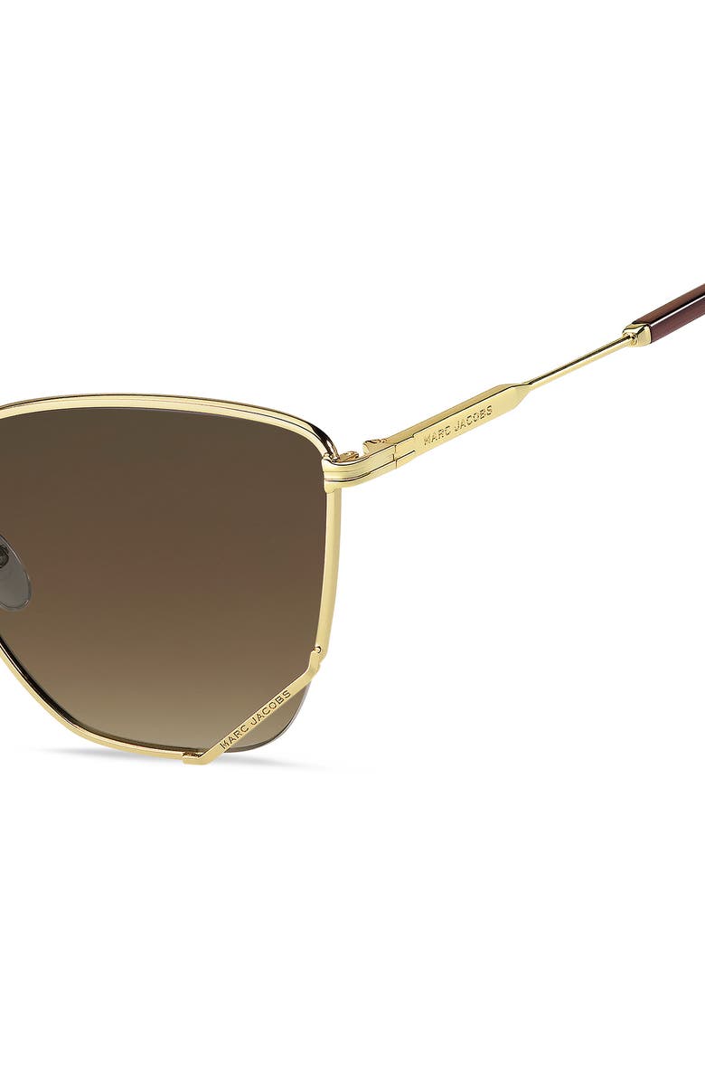 Marc Jacobs 61mm Oversize Square Sunglasses, Alternate, color, Gold Brown/ Brown Gradient