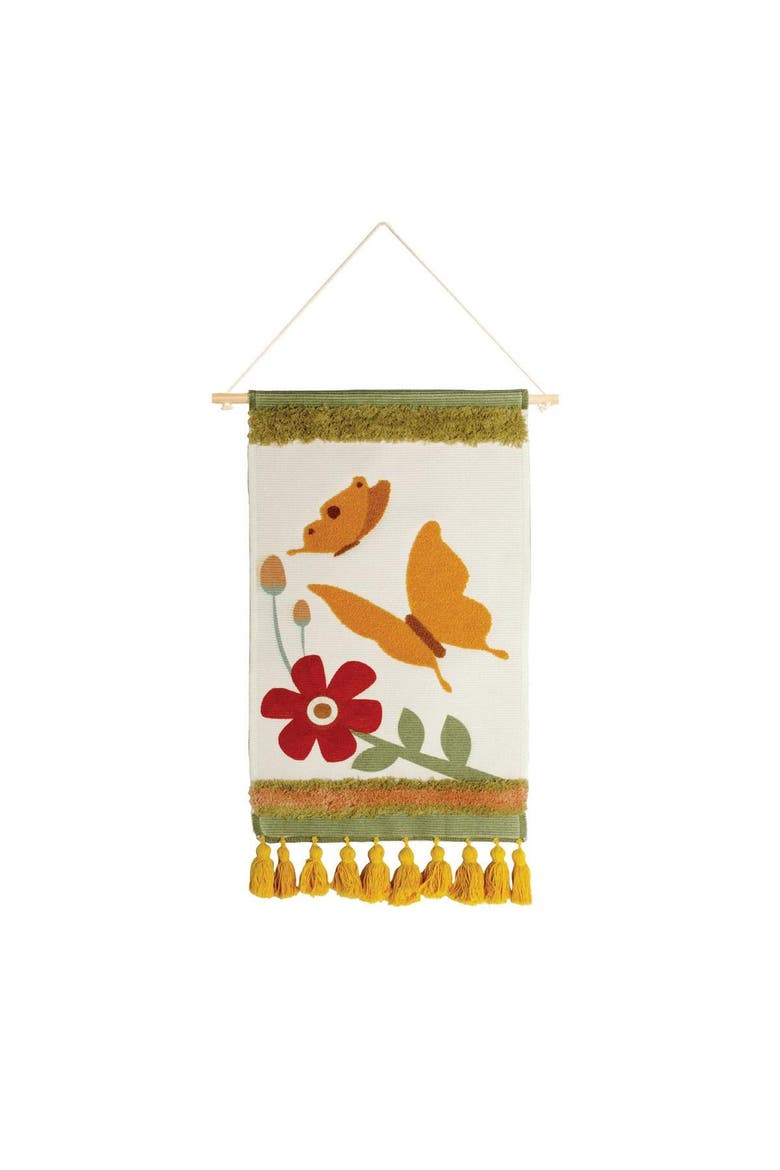 Butterfly Woven Tapestry, Main, color, green