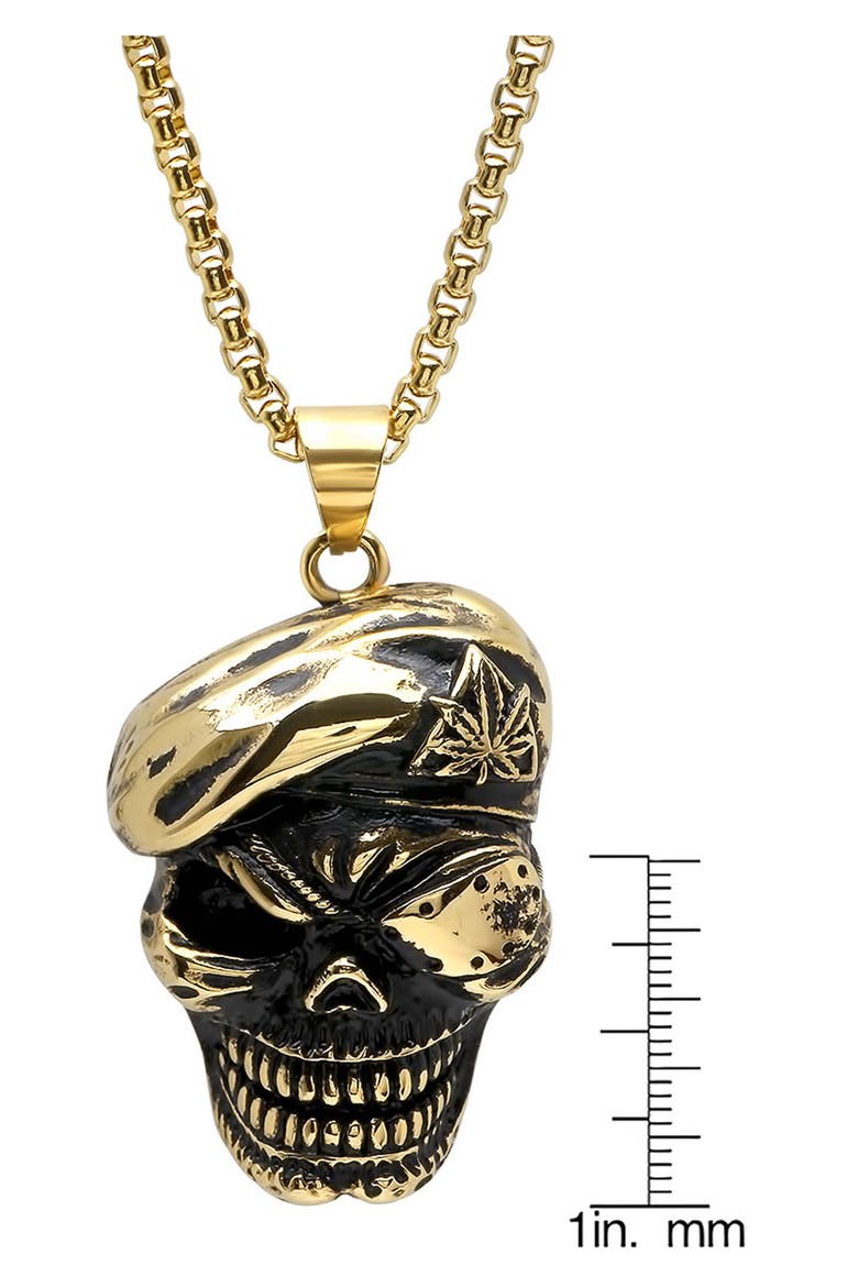Men's Skull Pendant Necklace, Alternate, color, GOLD