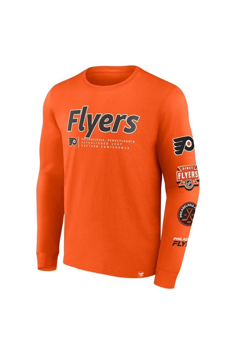 Men's Fanatics Branded Orange Philadelphia Flyers Strike the Goal Long Sleeve T-Shirt, Alternate, color, Orange