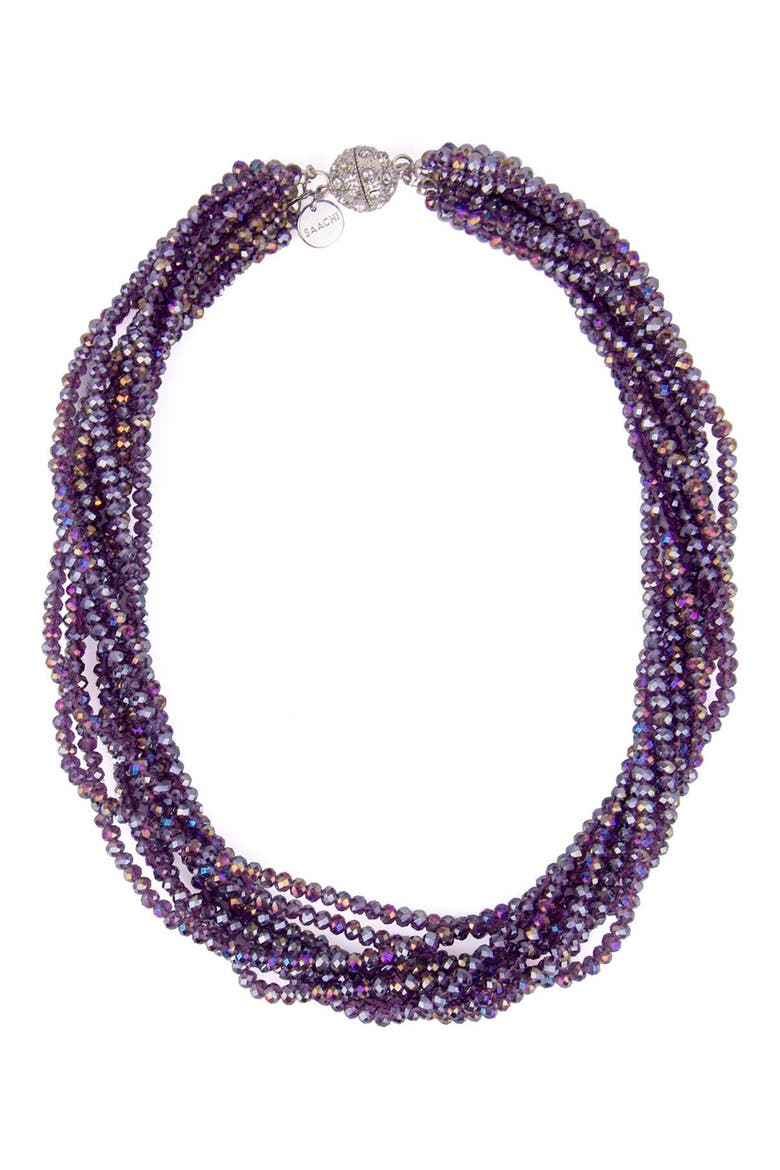 Multi Strand Bead Necklace, Main, color, PURPLE