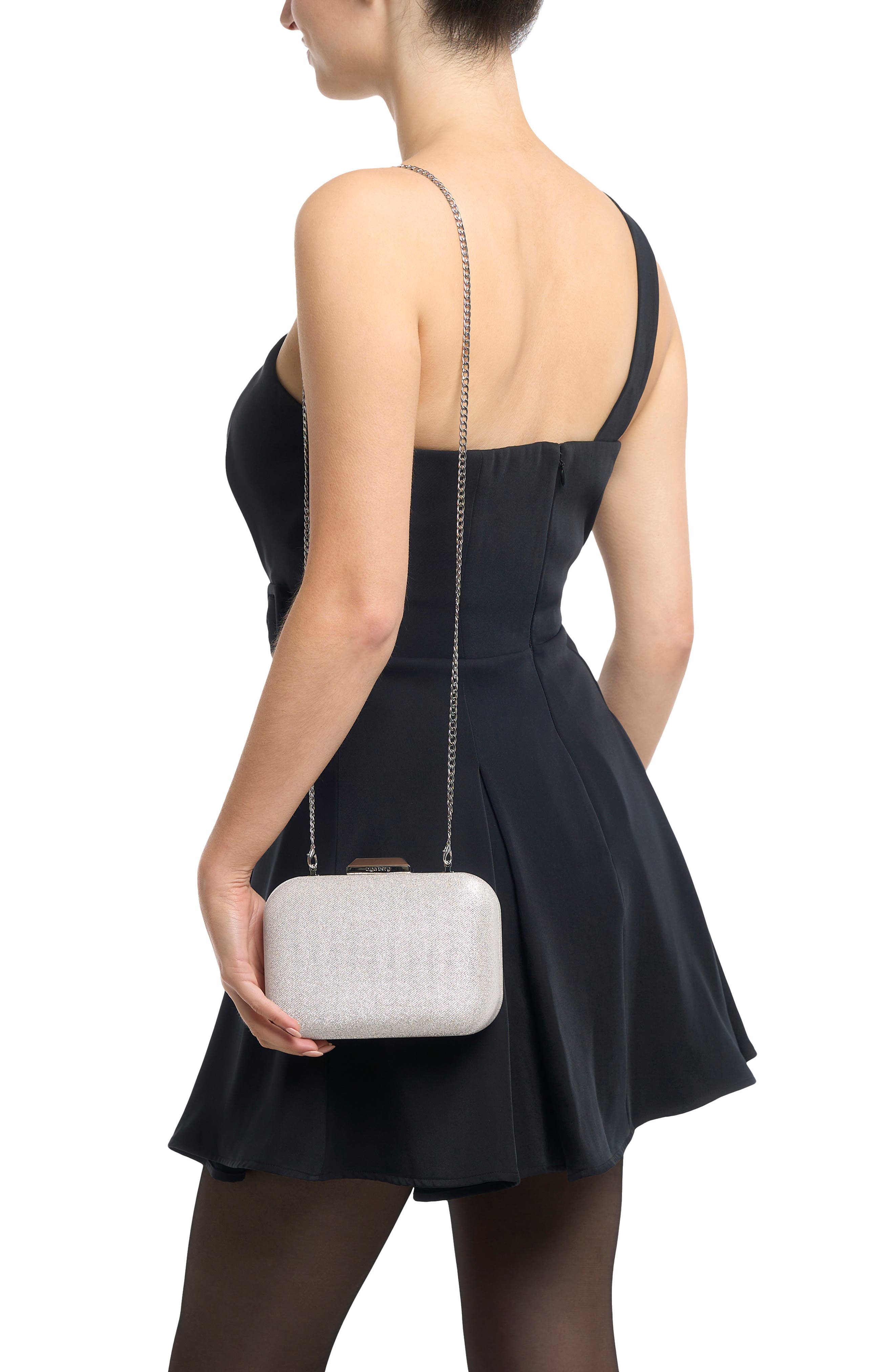 Olga Berg Tamar Metallic Frame Clutch, Alternate, color, 