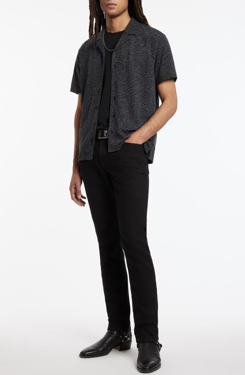 John Varvatos Lawrence Camp Collar Short Sleeve Button-Up Shirt, Alternate, color,