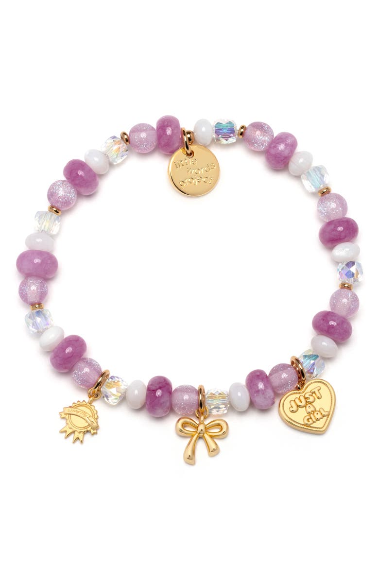 Little Words Project And Everything Nice Stretch Bracelet, Main, color, White