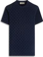 Bugatchi Crewneck Jacquard Checkerboard T-Shirt