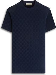 Bugatchi Crewneck Jacquard Checkerboard T-Shirt