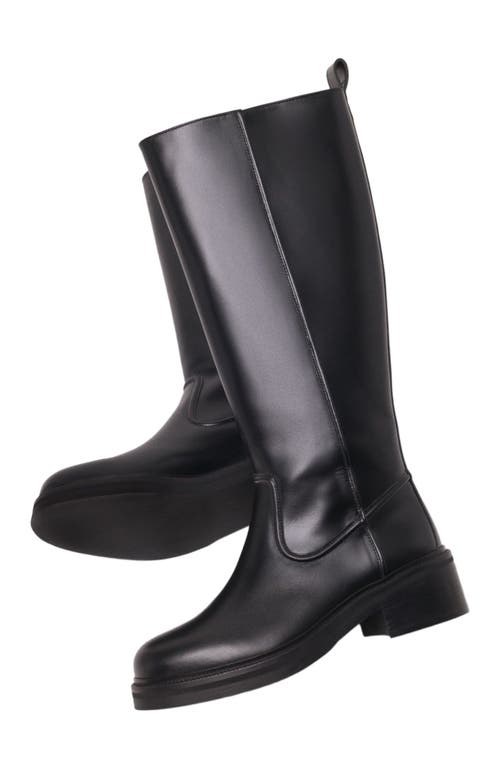Maje Leather Knee-high Boots In Black