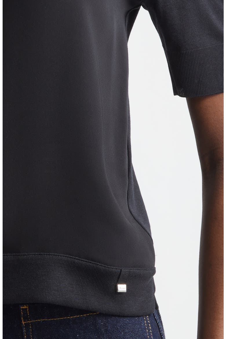Glam Knit Crewneck T-Shirt, Alternate, color, 9300 BLACK