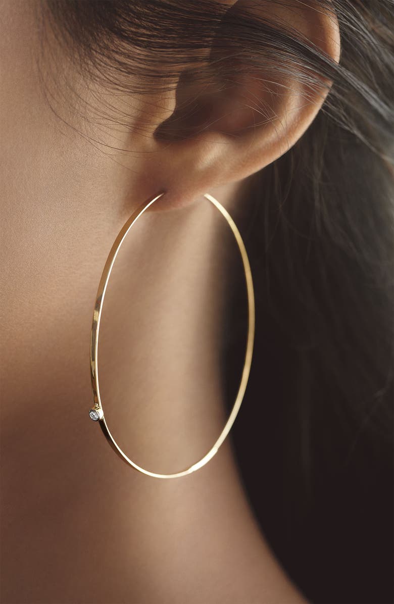 LANA Jewelry 'Large Flat Magic' Diamond Hoop Earrings, Alternate, color, 