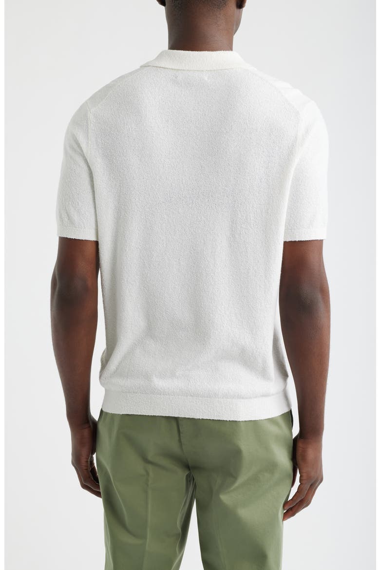 Solid Bouclé Polo, Alternate, color, WHITE