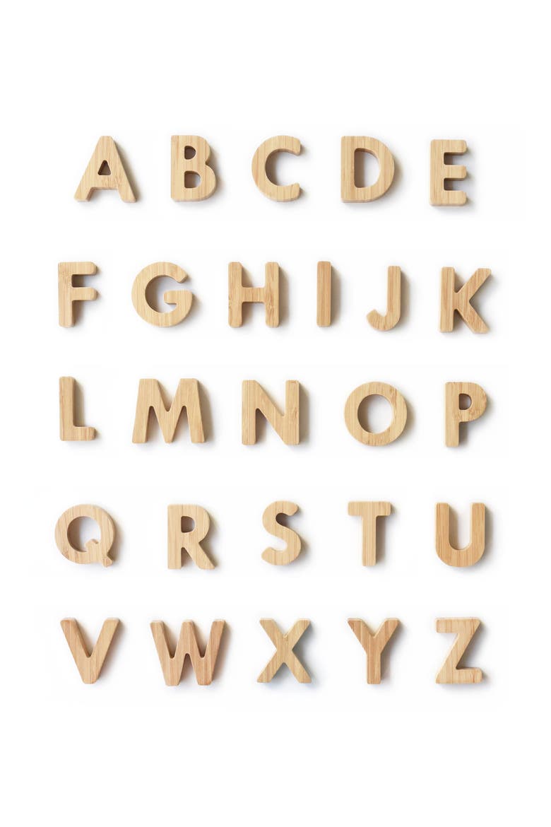 Wooden Alphabet Letters, Alternate, color, Natural Bamboo
