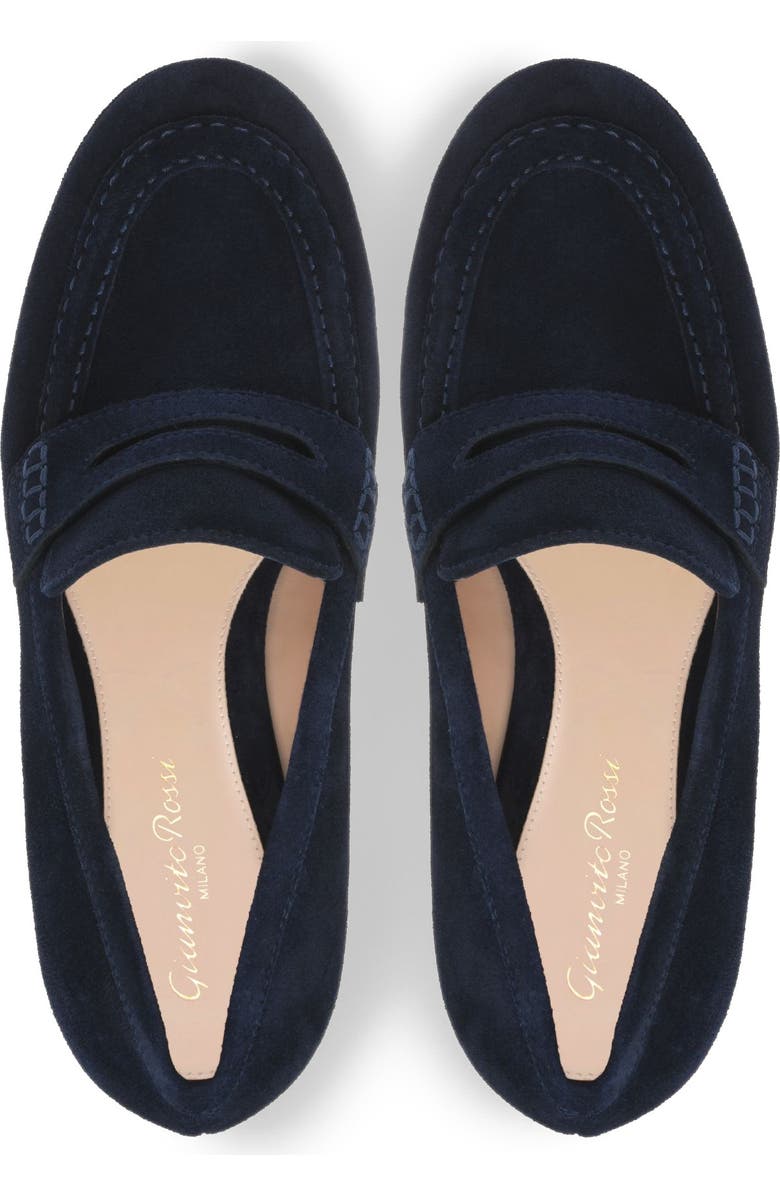 Gianvito Rossi Jenna Mocassin, Alternate, color, Blue Suede