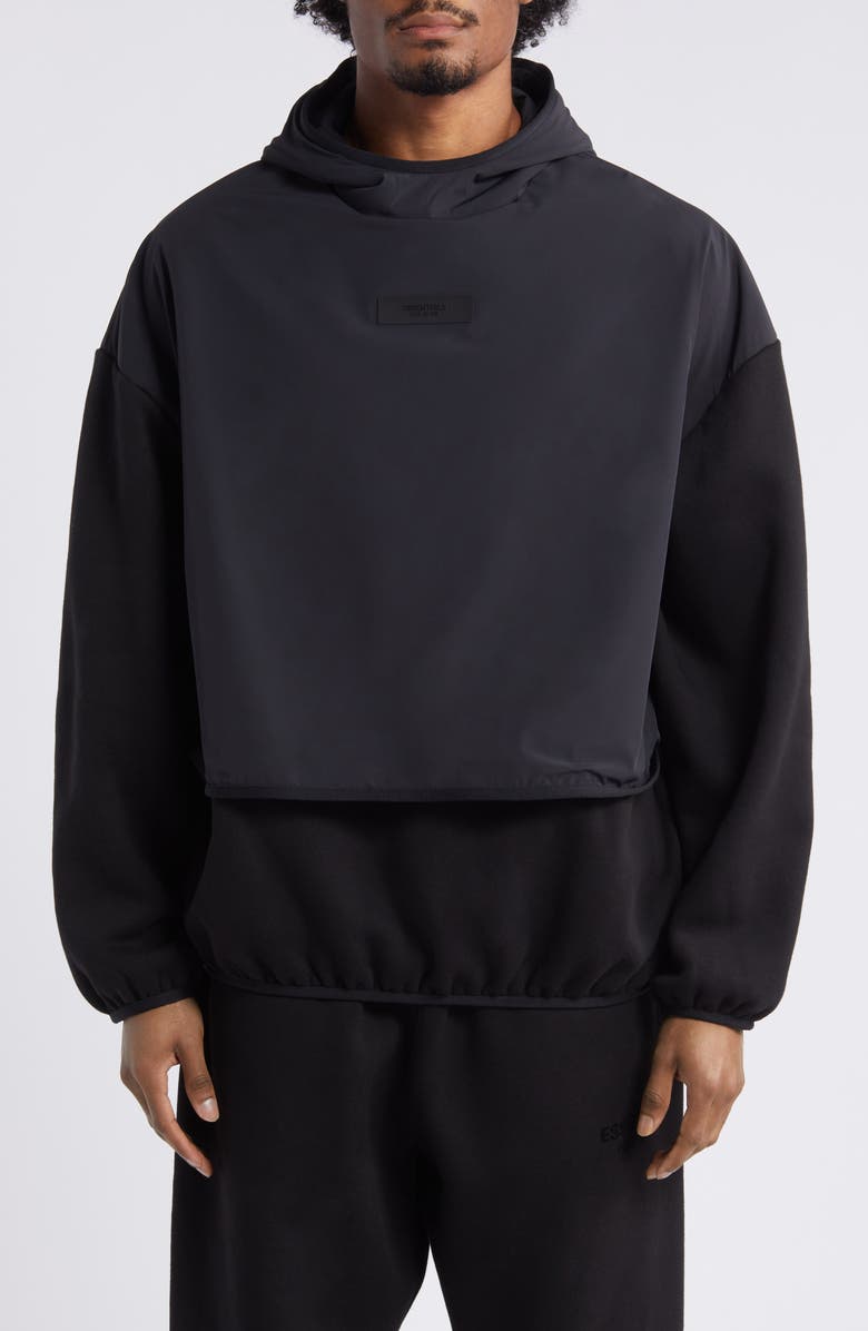 Fear of God Essentials Fleece & Nylon Hoodie, Main, color,