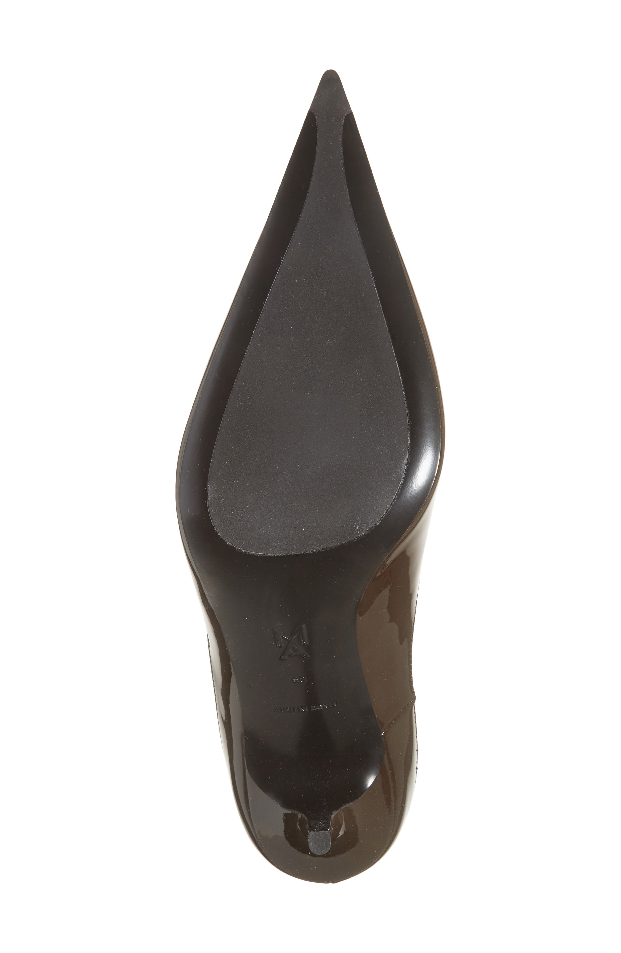 Amina Muaddi Anok Mule, Alternate, color, Patent Coffee