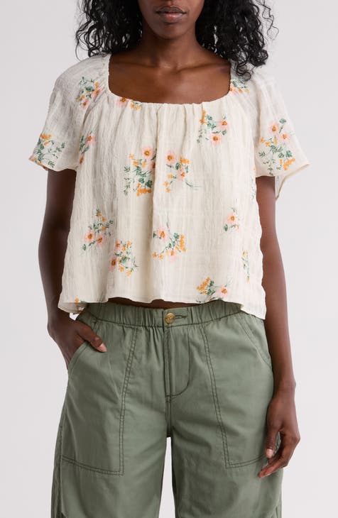 Floral Crinkle Top