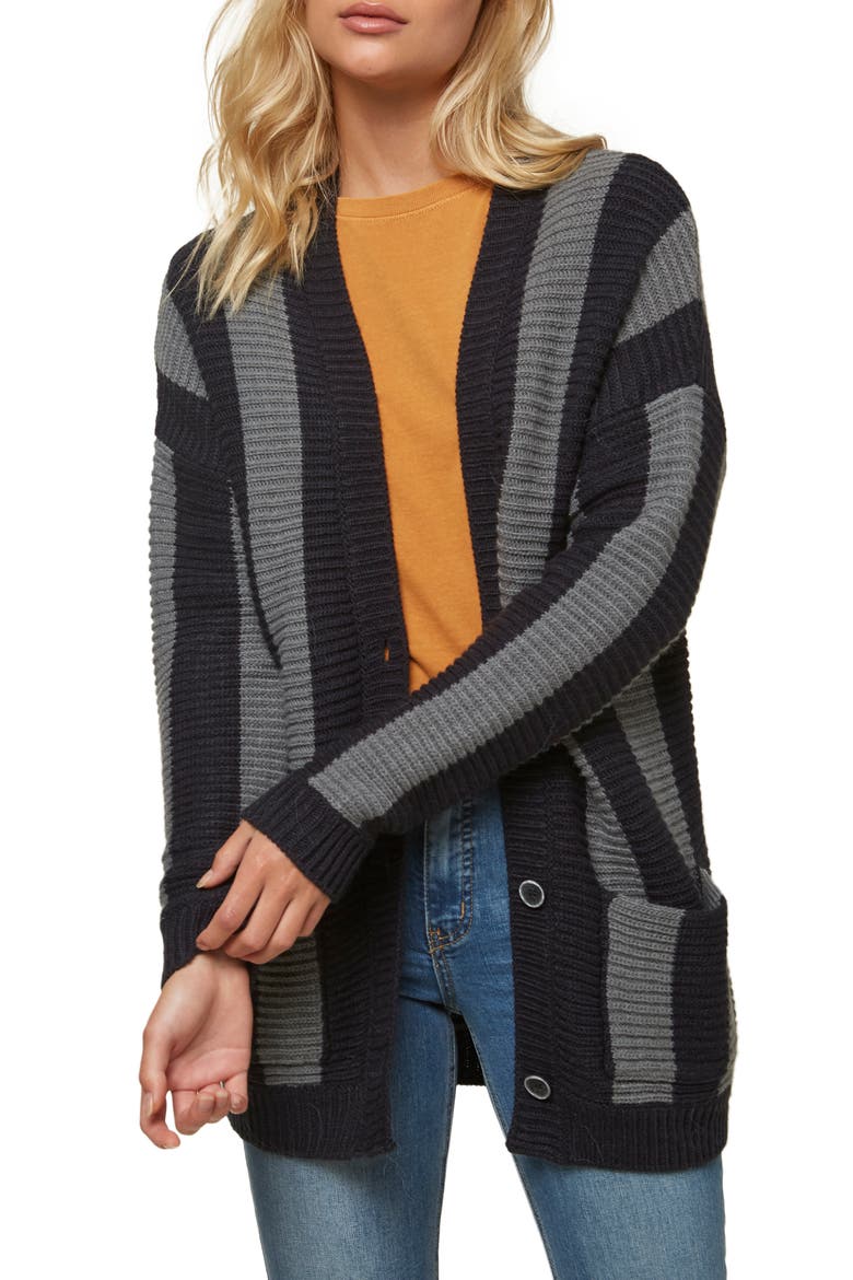 Bridges Stripe Cardigan, Main, color, ABYSS