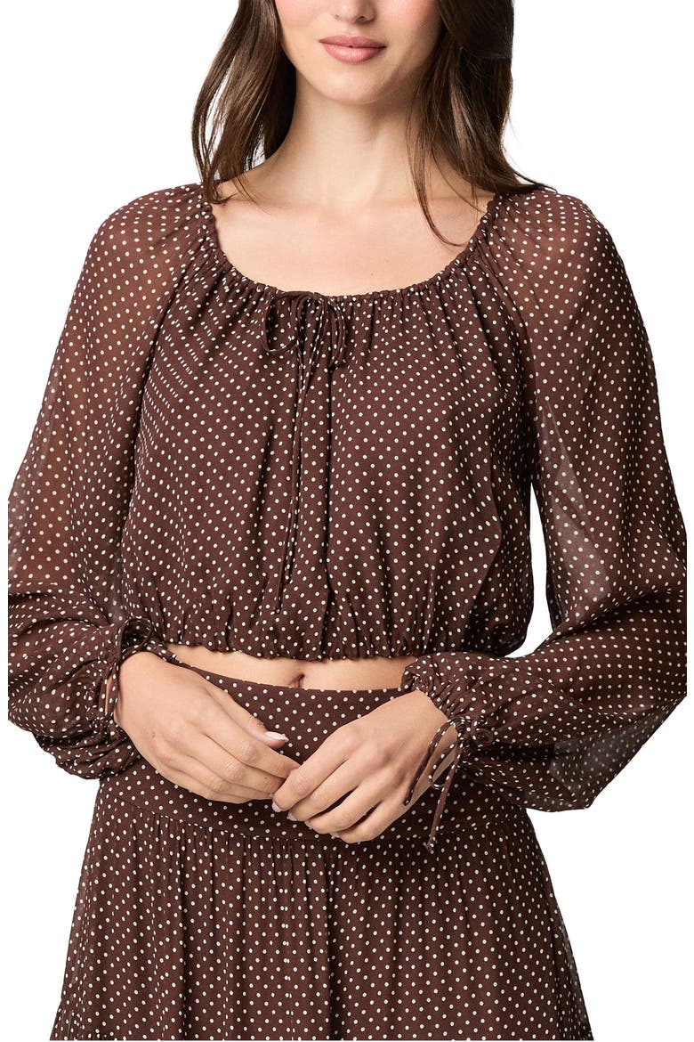 Capricorn Polka Dot Blouse, Main, color, MAHOGANY/ ECRU