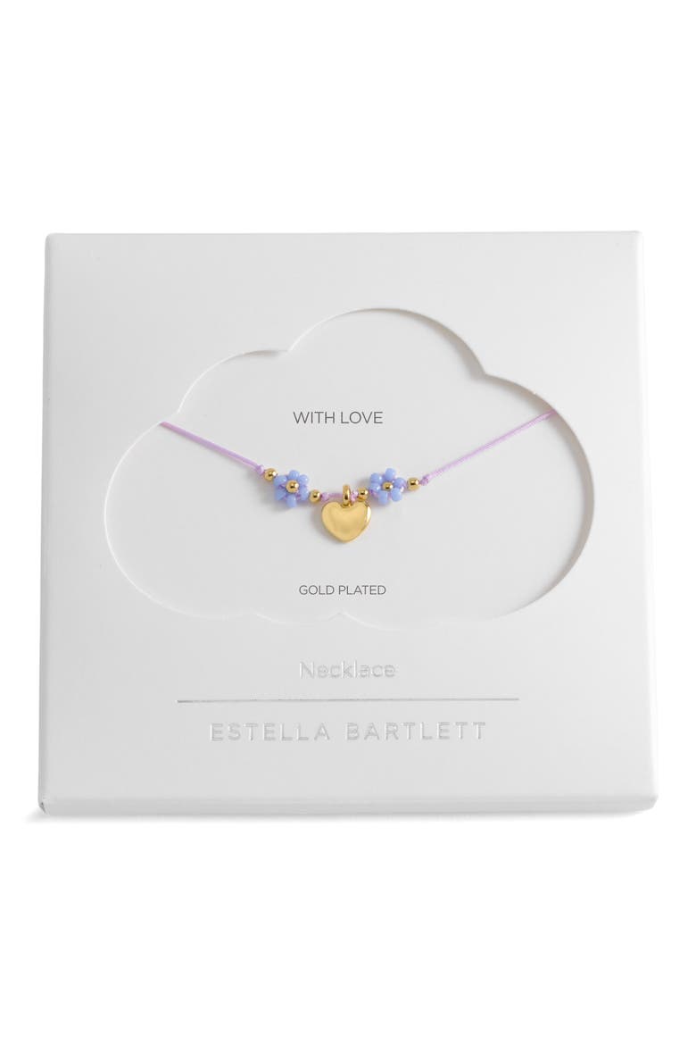 Miyuki Heart & Flower Beaded Necklace, Alternate, color, GOLD