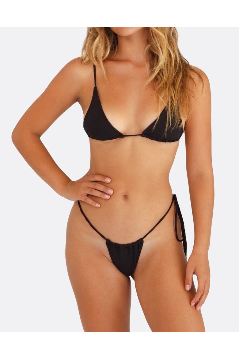 Sanctuary Tassel Thong Bikini Bottom, Main, color, Black