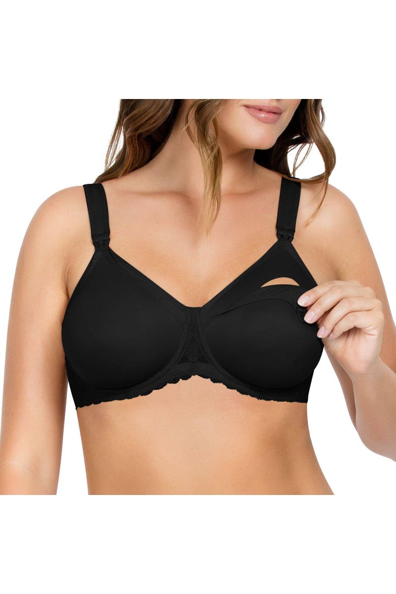 Leila Underwire Semless Cup Nursing Bra, Main, color, Black