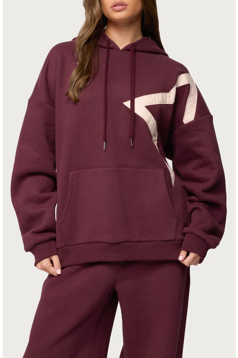 Starly Oversize Hoodie, Main, color, BURGUNDY