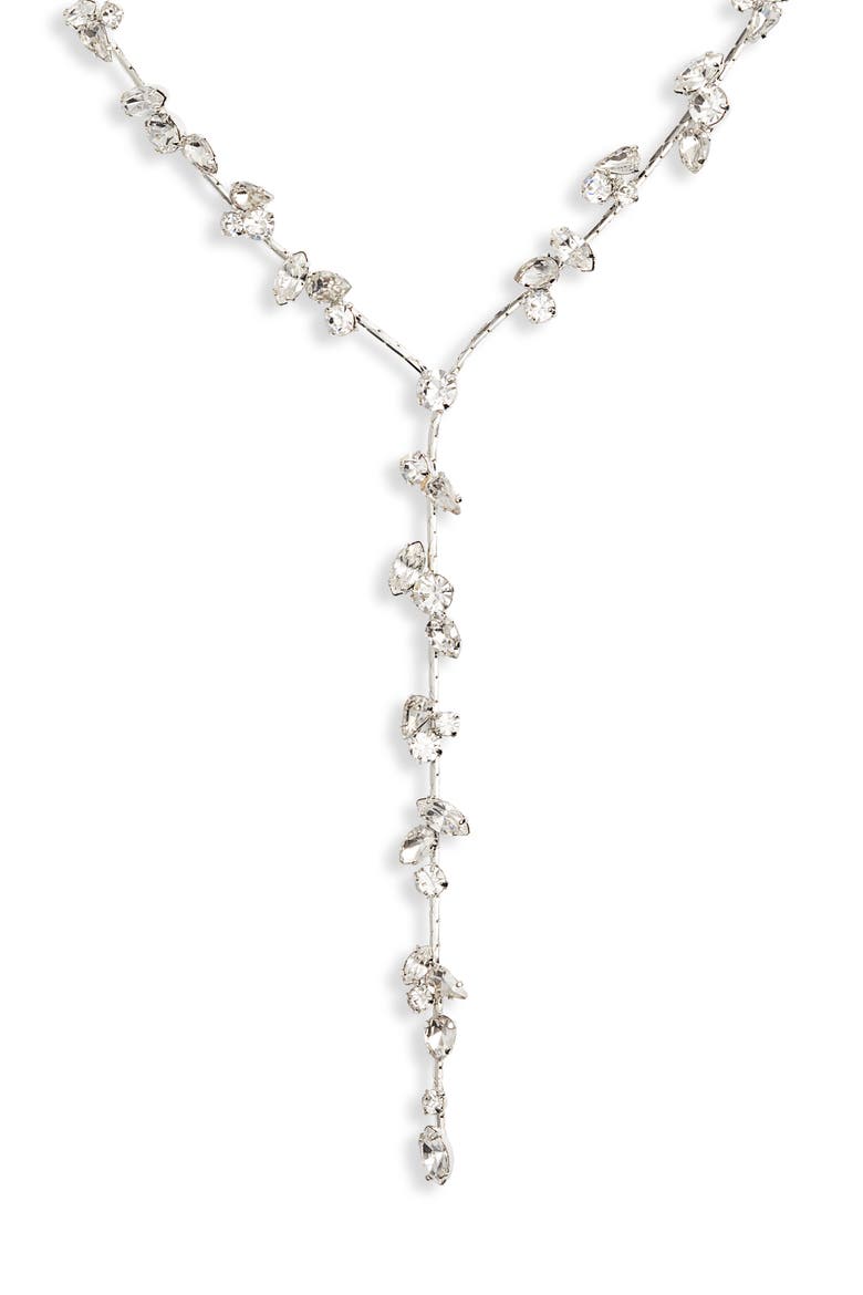 Multi Stone Y-Necklace, Alternate, color, CRYSTAL
