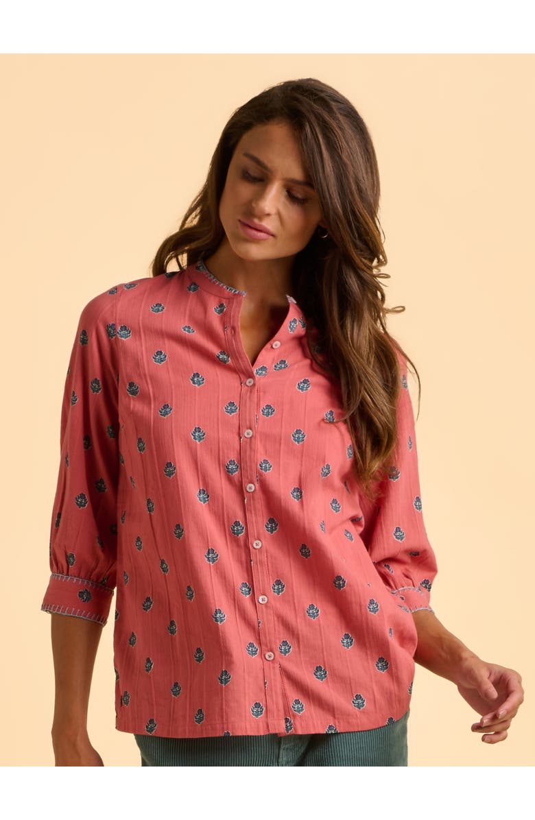 Brakeburn Sara 3/4 Sleeve Round Neck Shirt, Alternate, color, Pink