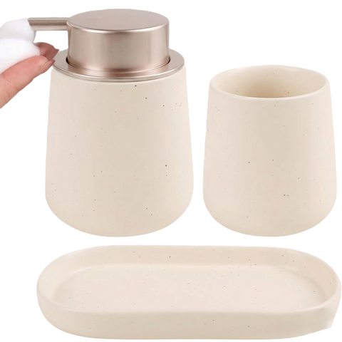 Modern 3-Piece Foaming Bathroom Set Recycled Eco-Clay