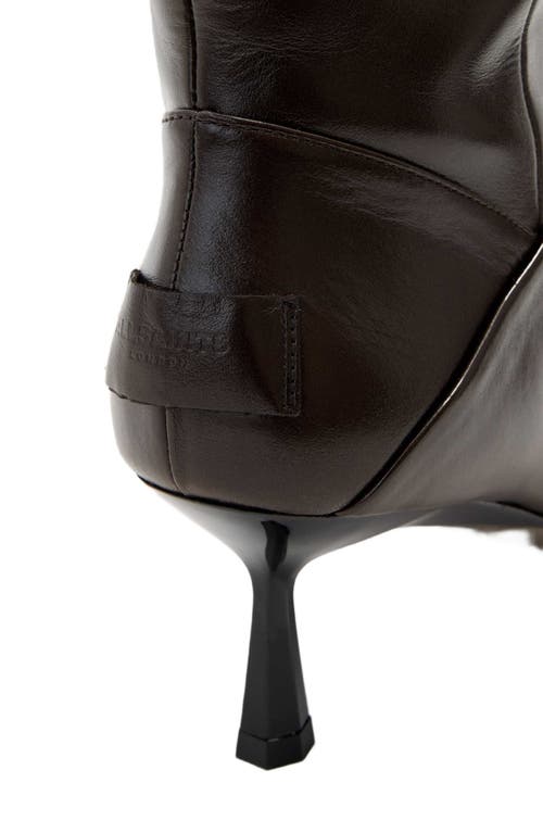 Allsaints Odyssey Knee High Leather Boots In Brown