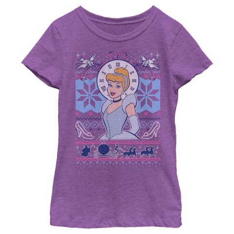 Girl's Disney Cinderella Christmas Sweater  Graphic T-Shirt